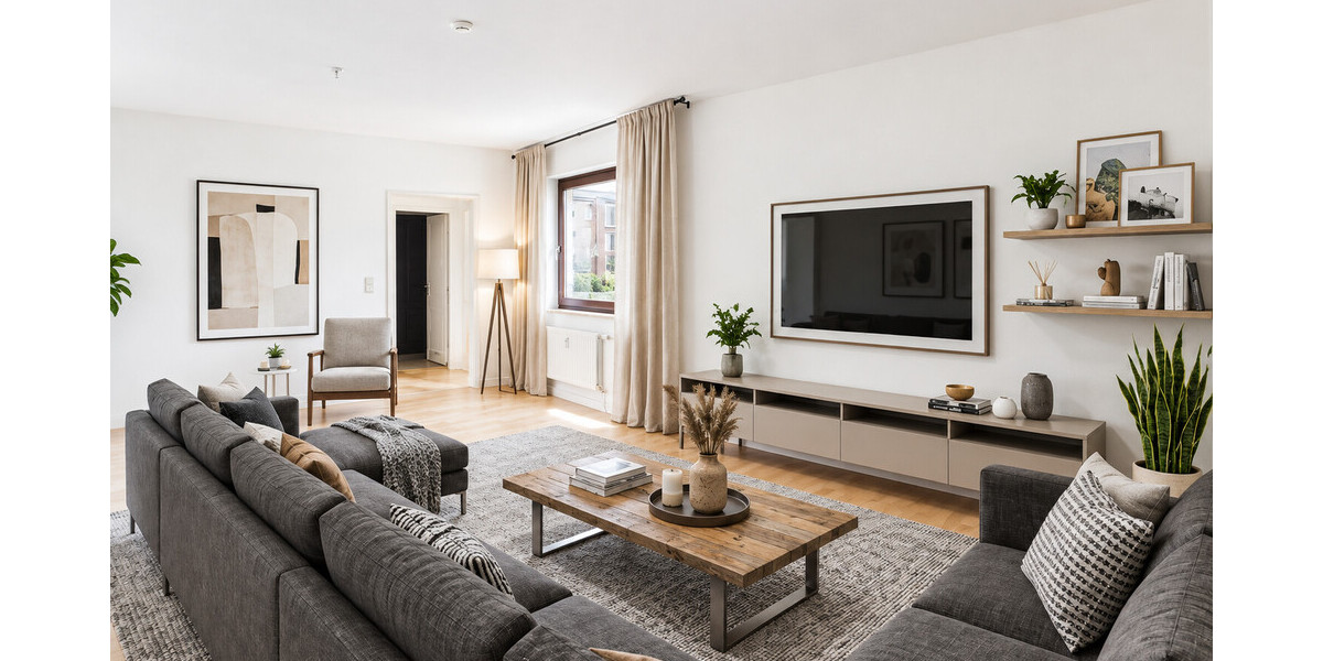 Wohnzimmer virtuell eingerichtet