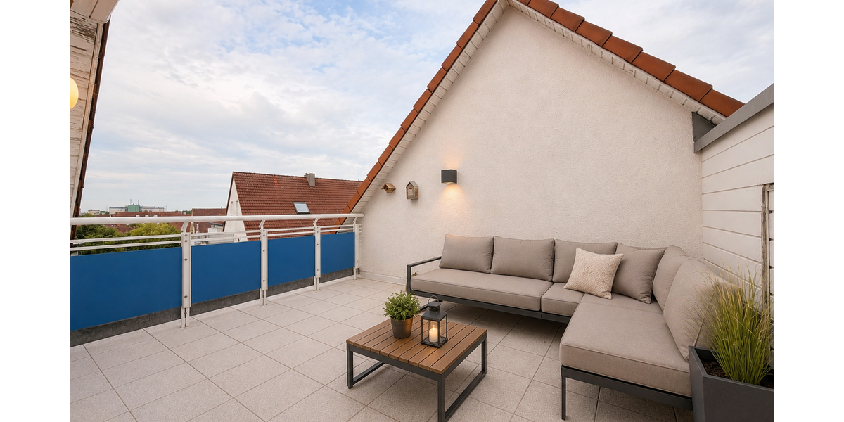Südterrasse mit Dekobeispiel